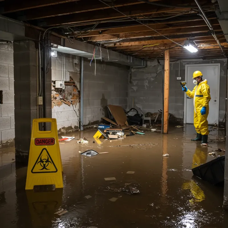 Flooded Basement Electrical Hazard in Milton, WV Property