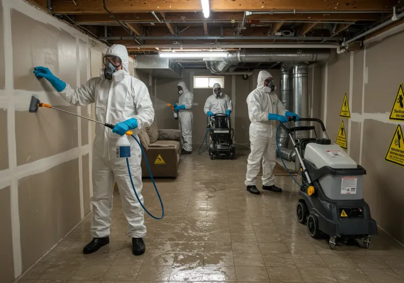 Basement Moisture Removal and Structural Drying process in Milton, WV